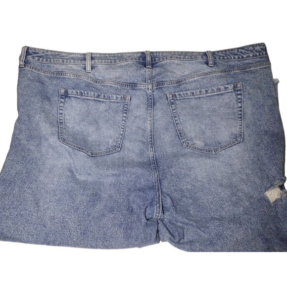 Torrid High Waisted Distressed Cropped Jeans Size 28S Blue Stretch Med Wash READ - Picture 4 of 8